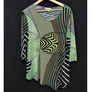 Pretty Woman 1-770 Style Made in USA Graphic Print Top Knit 3/4 Size L
